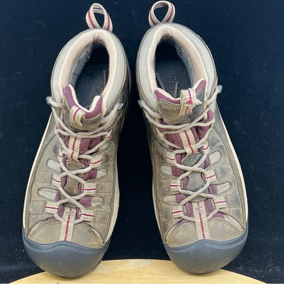 KEEN Dry Waterproof Boots Wmns Size 9.5 Brown Leather Hiking Outdoor - Picture 7 of 10